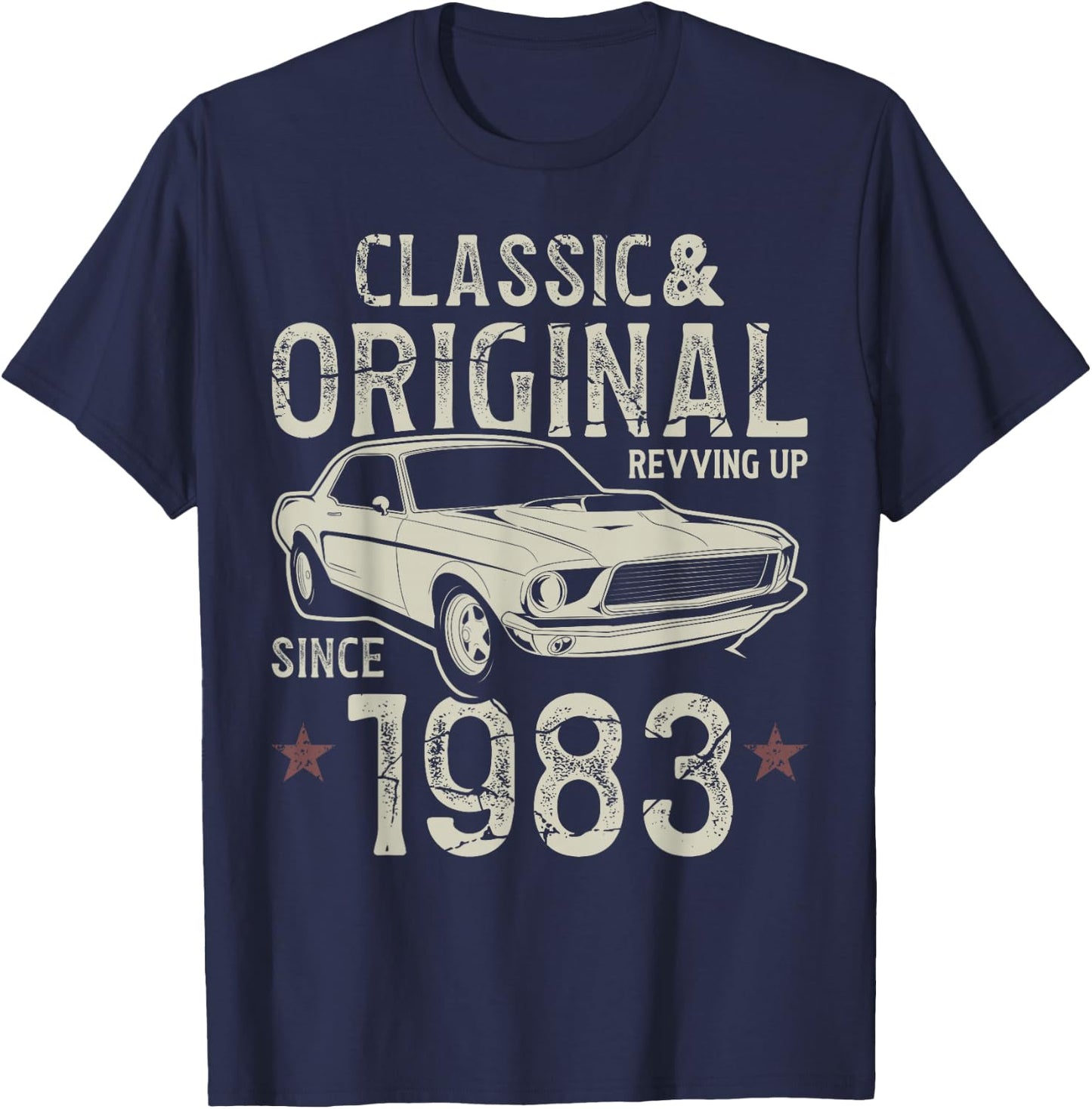 43e anniversaire 1983 Voiture classique T-Shirt - T-Shirt | Navy