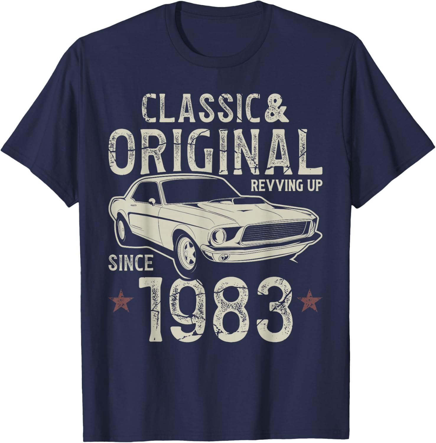 43e anniversaire 1983 Voiture classique T-Shirt - T-Shirt | Navy