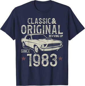 43e anniversaire 1983 Voiture classique T-Shirt - T-Shirt | Navy