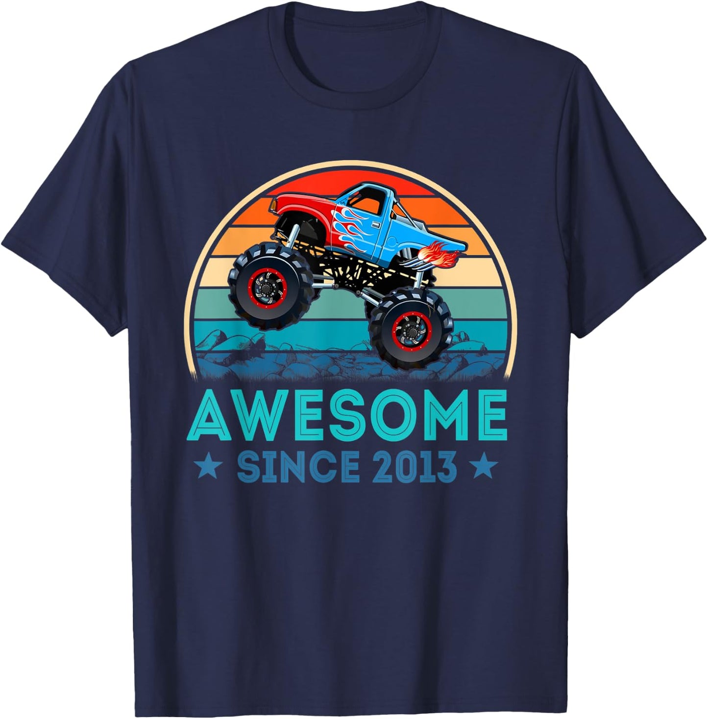 Awesome Since 2013 6th Years Old Monster Truck Shirt T-Shirt - T-Shirt | Navy