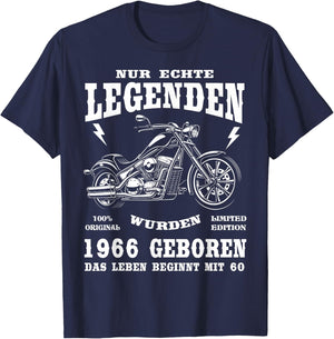 60 Geburtstag Mann Biker Geschenk Motorrad Chopper 1966 T-Shirt - T-Shirt | Navy