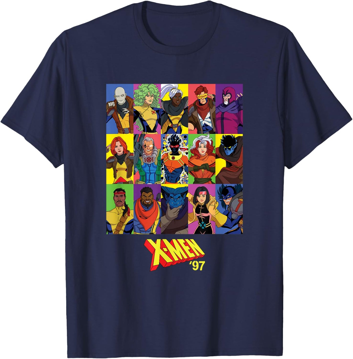 Marvel Studios X-Men '97 Season 2 All-New Character Grid T-Shirt - T-Shirt | Navy