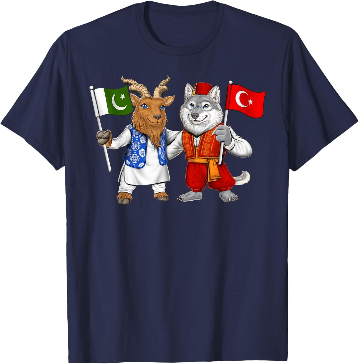 Pakistan Turkey Flag Pakistani Roots Proud Turkish Türkiye T-Shirt - T-Shirt | Navy