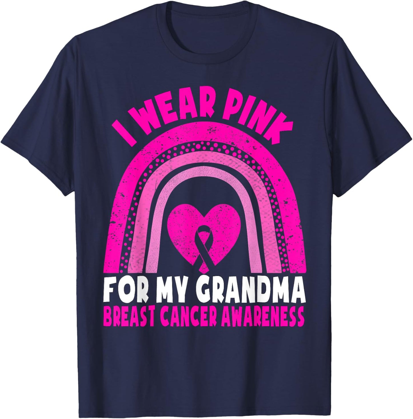 I Wear Pink For My Grandma Breast Cancer Awareness Kids T-Shirt - T-Shirt | Navy
