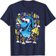 PIXAR Finding Nemo Dory Just Keep Swimming - Erwachsene, Schwarz, Kleidergröße 36, Kurzarm T-Shirt - T-Shirt | Navy