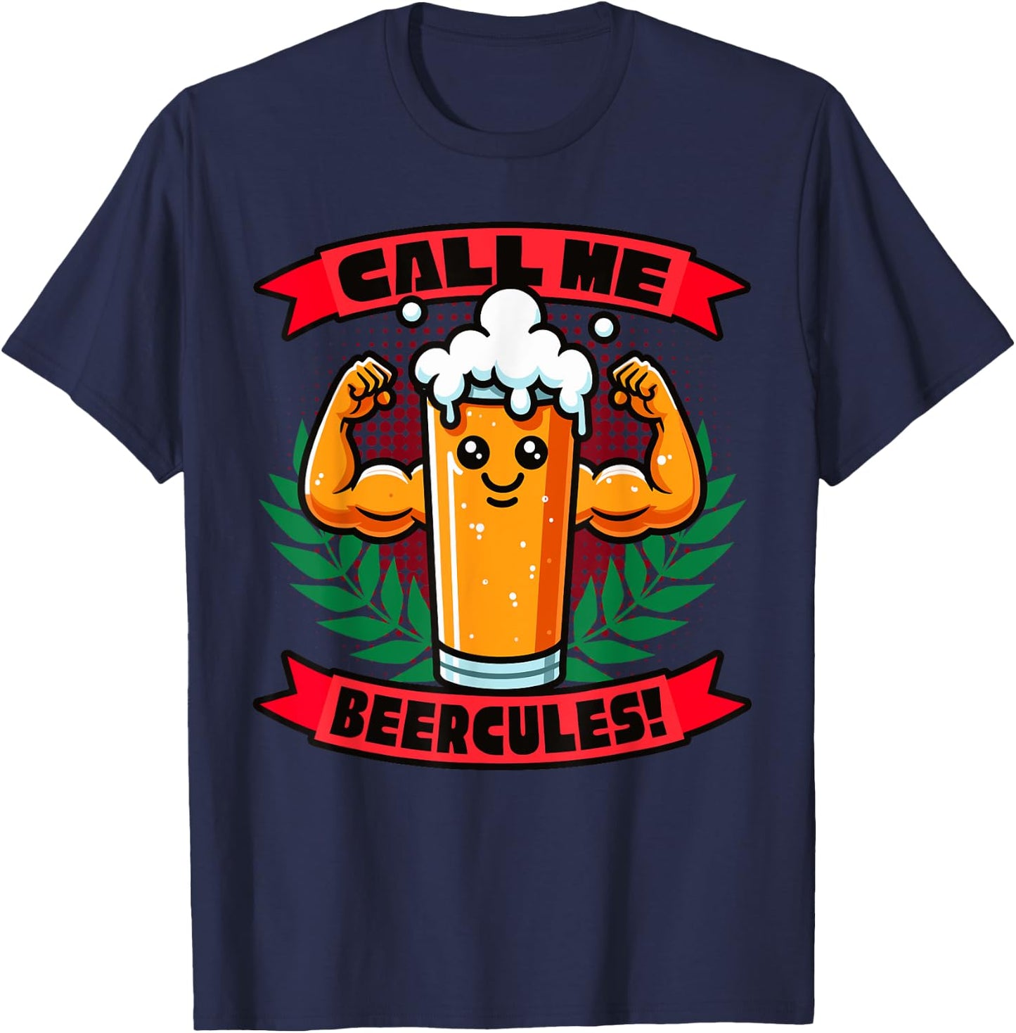 Call Me Beercules Funny Beer T-Shirt - T-Shirt | Navy