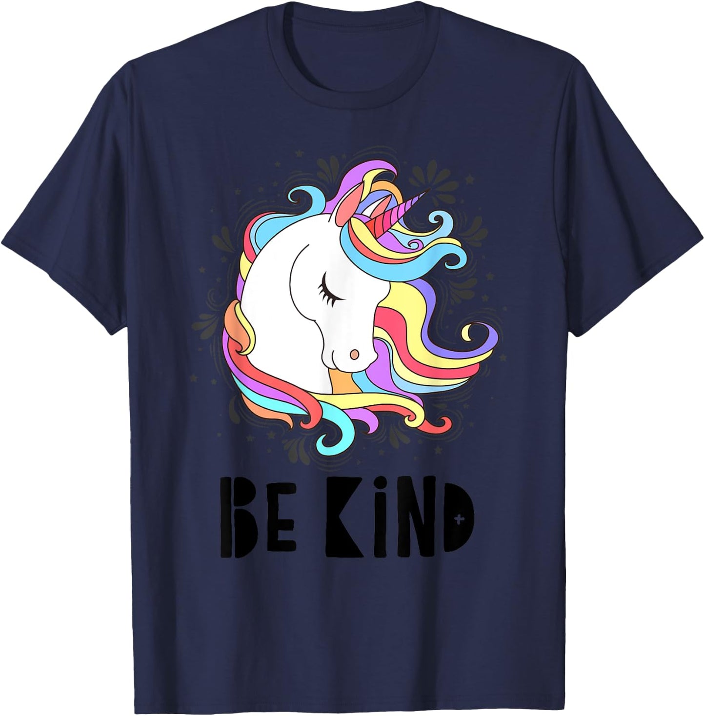 Be Kind Choose Kindness Anti Bullying Cute Rainbow Unicorn T-Shirt - T-Shirt | Navy