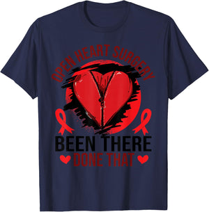 Heart Disease Awareness | Open Heart Surgery T-Shirt - T-Shirt | Navy