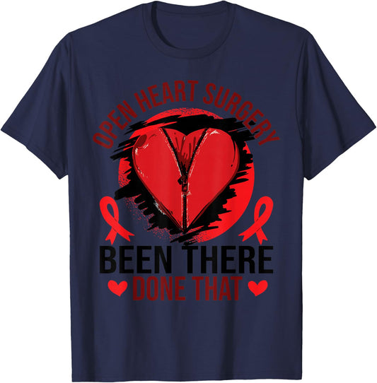 Heart Disease Awareness | Open Heart Surgery T-Shirt - T-Shirt | Navy