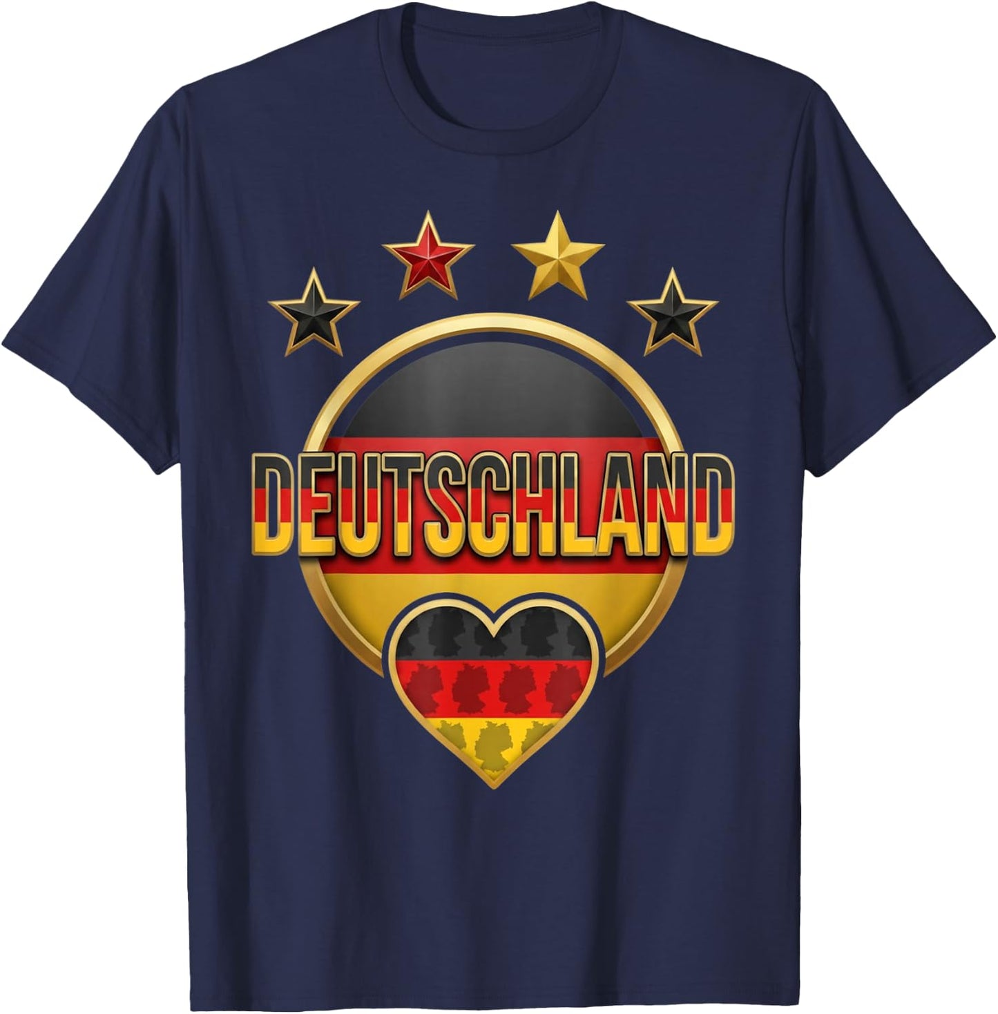 Deutschland Stern und Karte Design Germany T-Shirt - T-Shirt | Navy