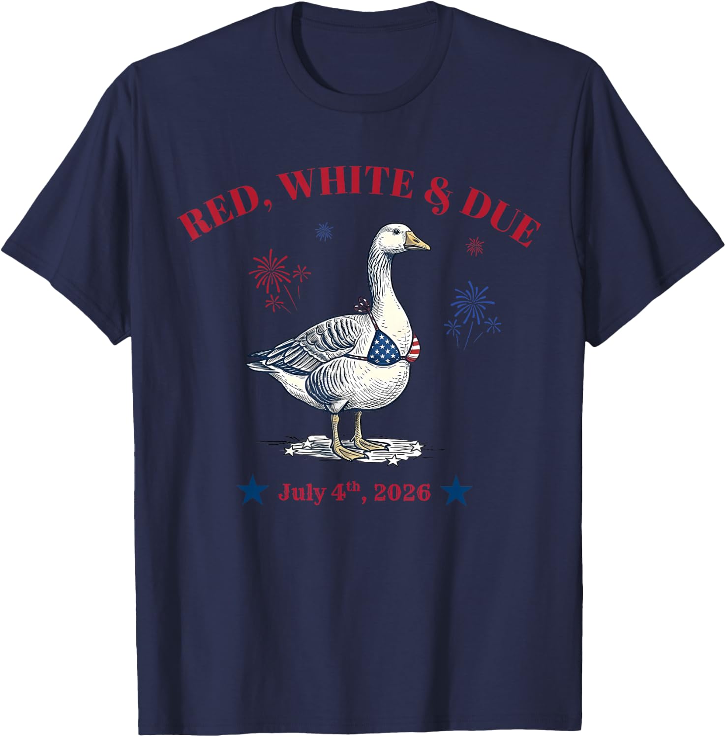 Red White and Due Silly Goose Summer Pregnant 4th of July T-Shirt - T-Shirt | Navy