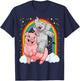Elephant Riding Pig Funny And Magical Elephant Pig Pun T-Shirt - T-Shirt | Navy