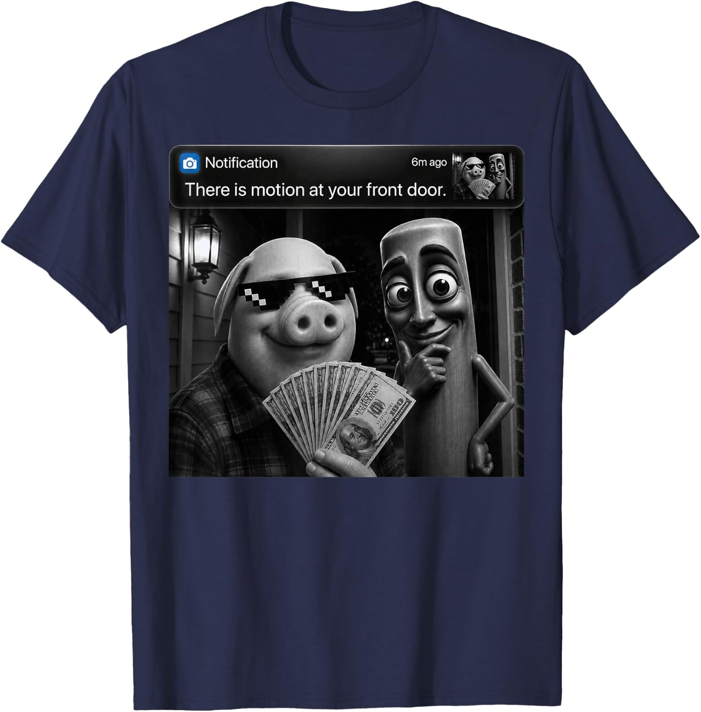 Tung Tung Tung Sahur John Pork Meme Brainrot for Kids T-Shirt - T-Shirt | Navy