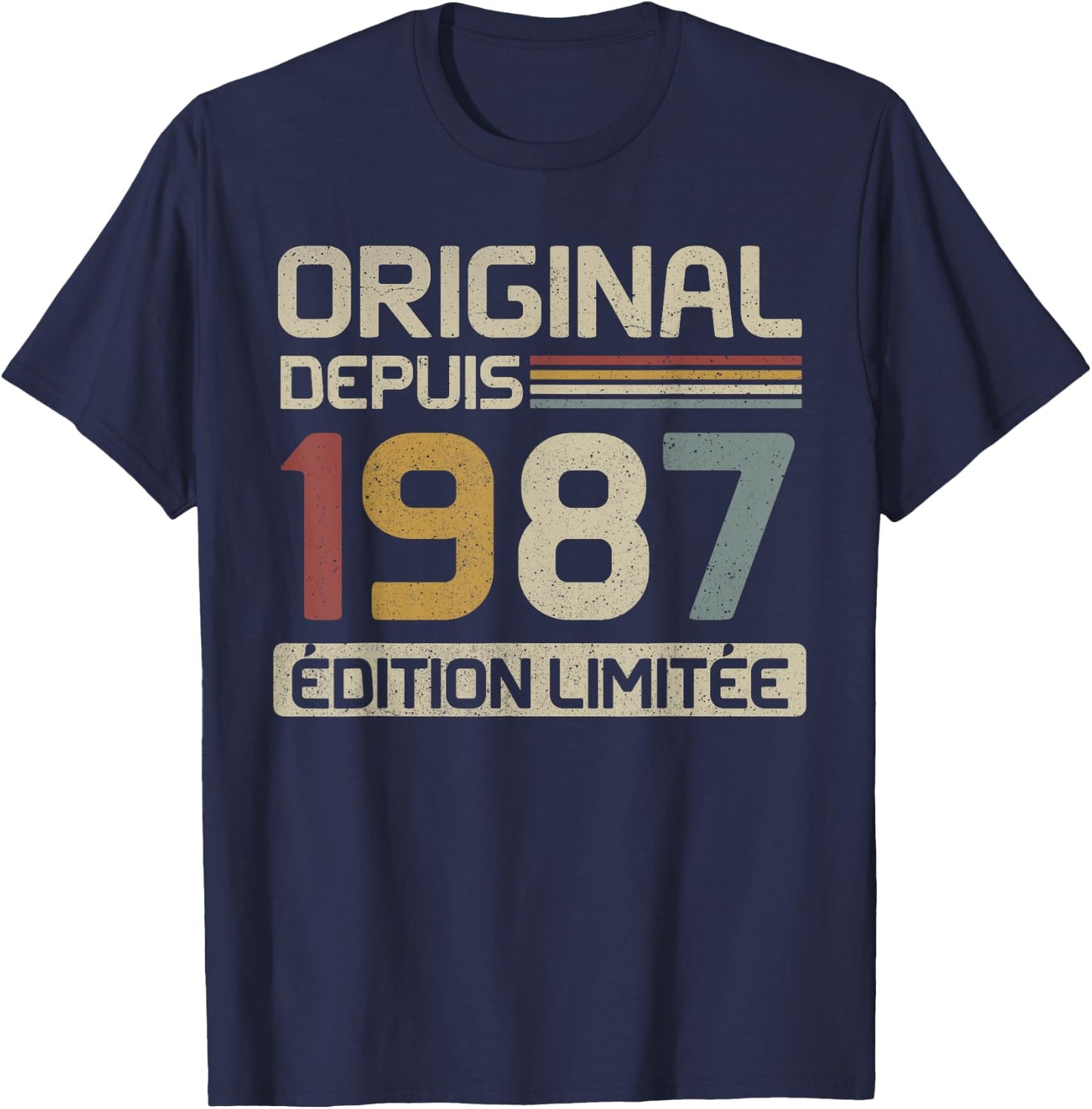 Original 1987 Birthday Gift 38 Years Old anniv 38 years , Black, S T-Shirt - T-Shirt | Navy