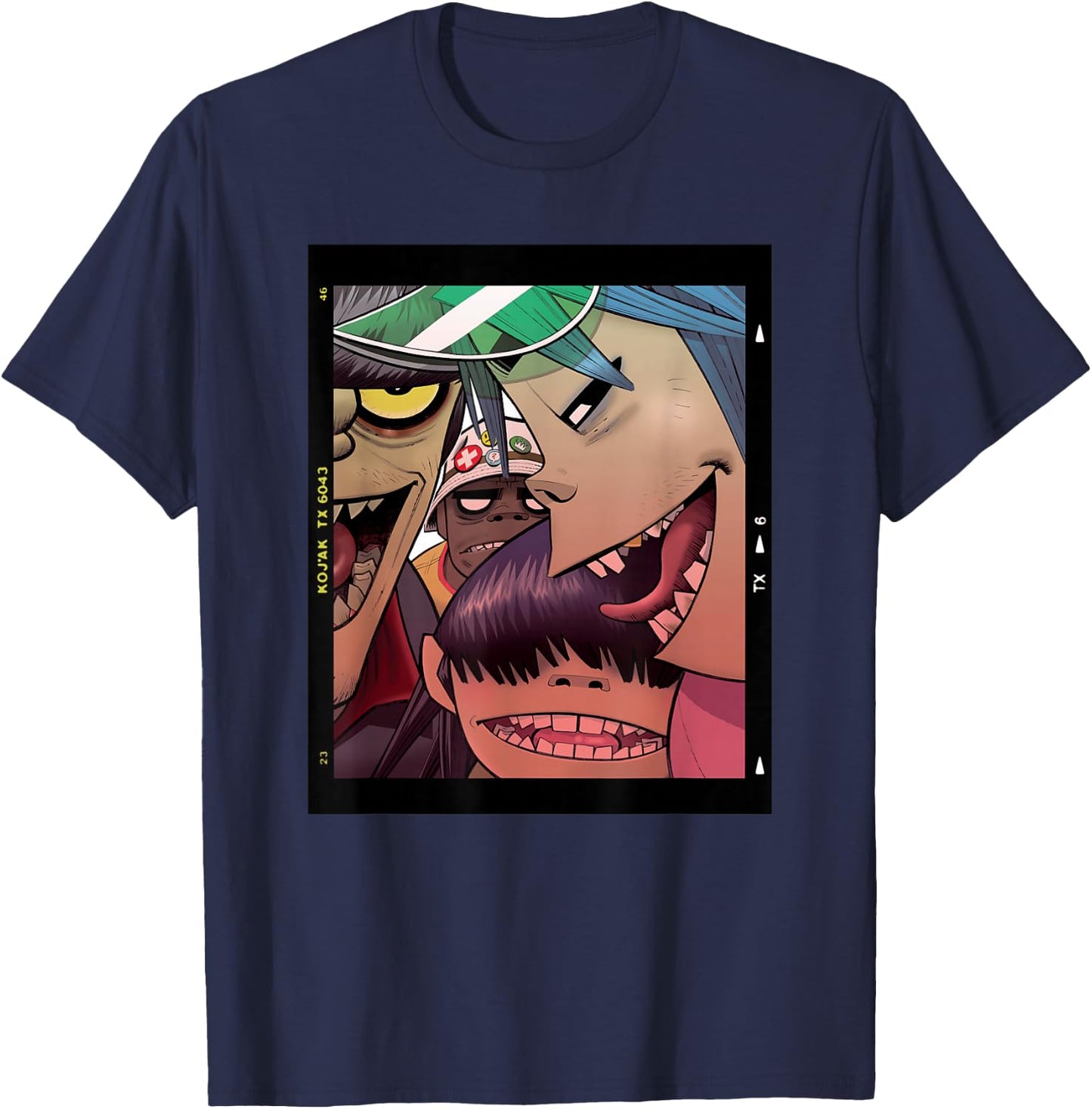 Gorillaz Polaroid Slide , black T-Shirt - T-Shirt | Navy