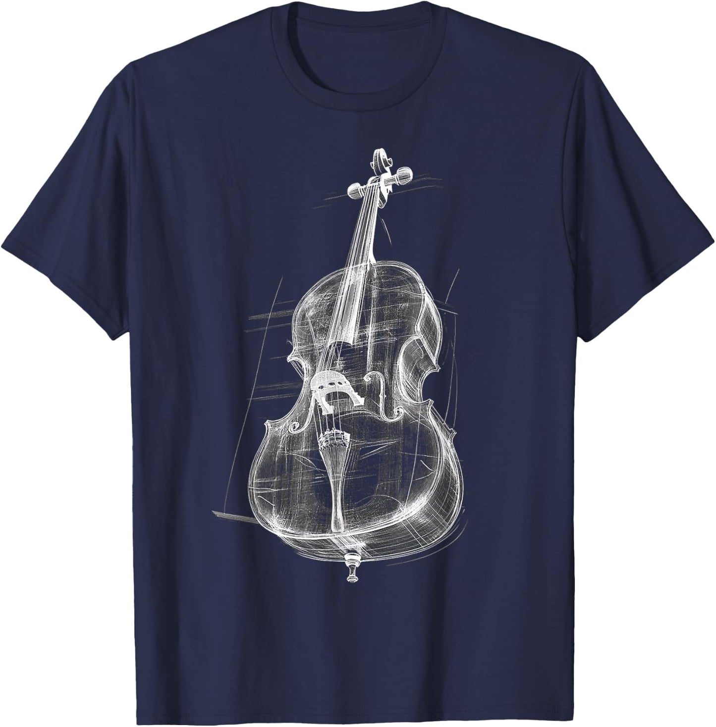 Cello Music Instrument Motif Illustration Cello T-Shirt - T-Shirt | Navy