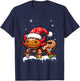 Santa Gingerbread Axolotl Christmas Baking Baker Family Kids T-Shirt - T-Shirt | Navy