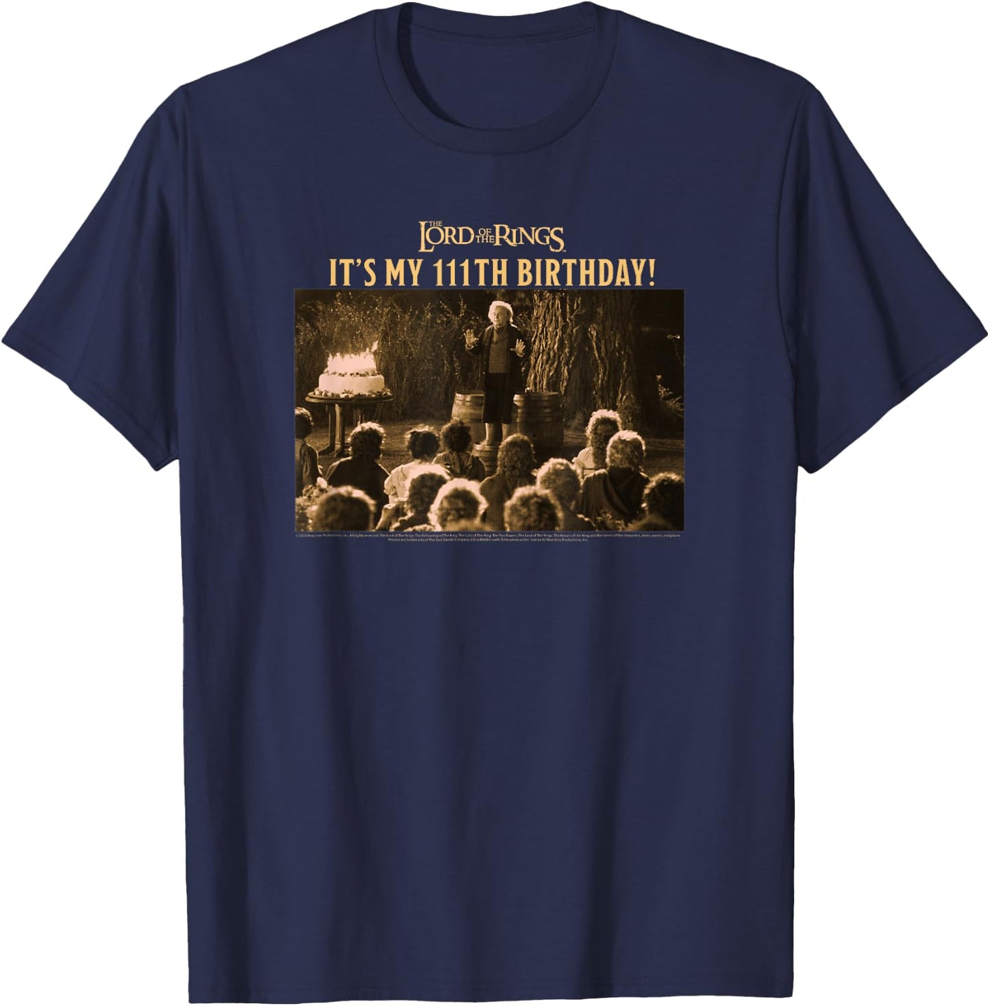 The Lord of The Rings Bilbo Baggins It's My 111th Birthday T-Shirt - T-Shirt | Navy