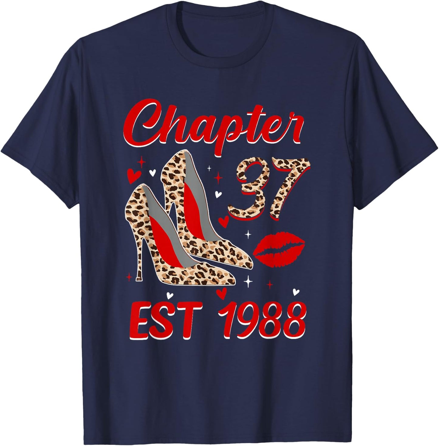 Chapter 37 EST 1988 37th Birthday Women 37 Year Old T-Shirt - T-Shirt | Navy