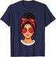 Messy Bun Türkisches Mädchen Türkei Flagge Bandana Sonnenbrille T-Shirt - T-Shirt | Navy