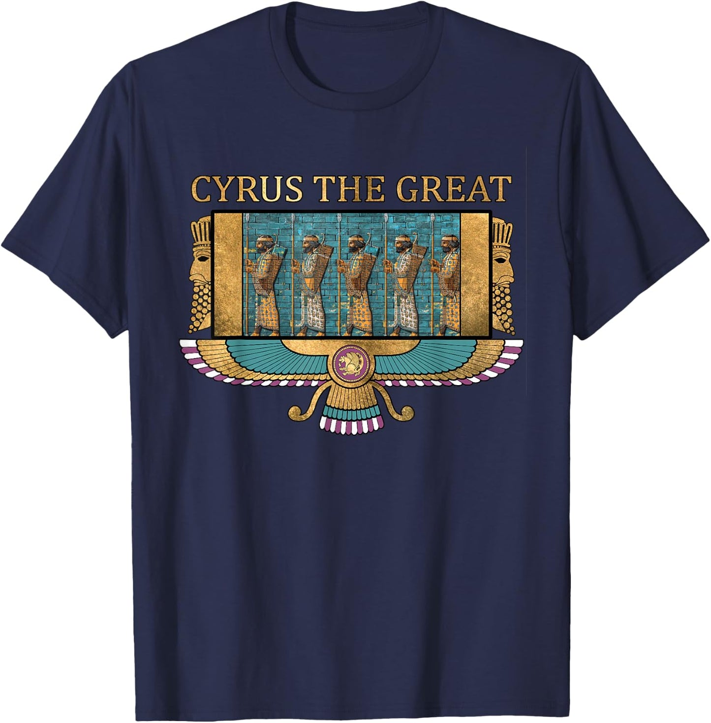 Cyrus the Great Old Persia Achaemidian Persian , black T-Shirt - T-Shirt | Navy