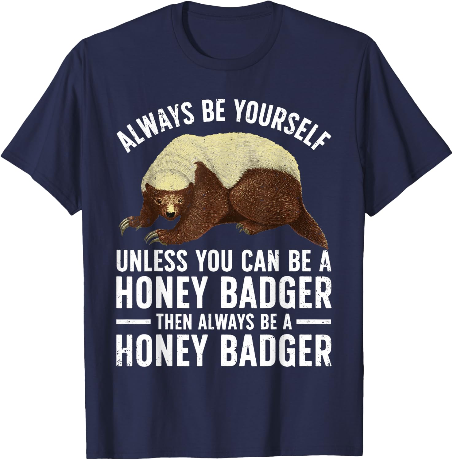 Funny Honey Badger Design Women Kids Badger Lover T-Shirt - T-Shirt | Navy