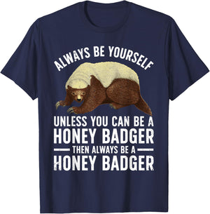 Funny Honey Badger Design Women Kids Badger Lover T-Shirt - T-Shirt | Navy