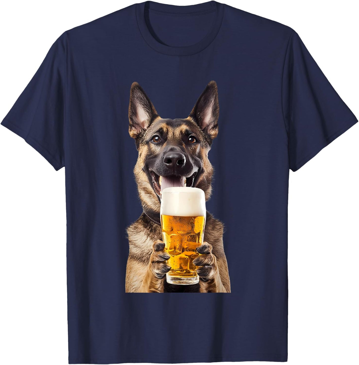 Belgian malinois Beer T-Shirt - T-Shirt | Navy
