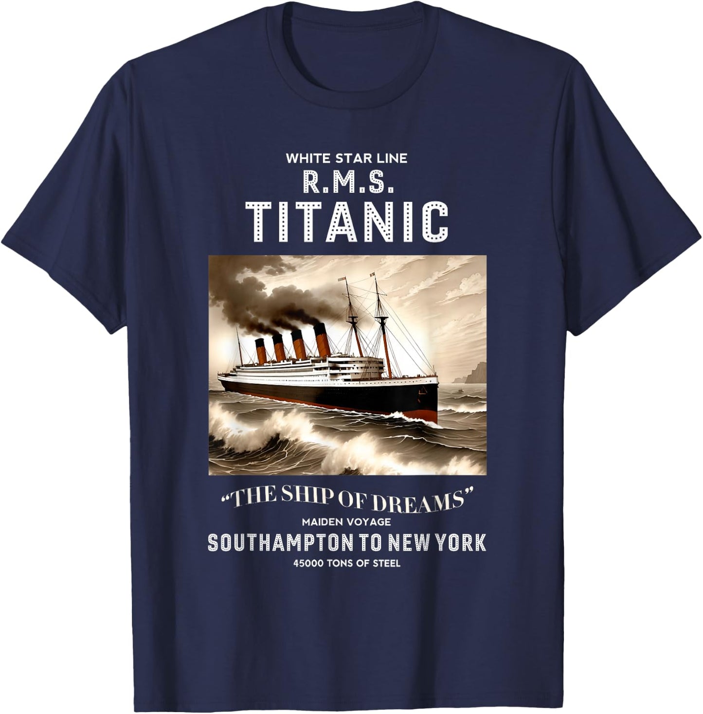 White Star Line RMS Titanic Ship für Jungen Kinder Herren T-Shirt - T-Shirt | Navy
