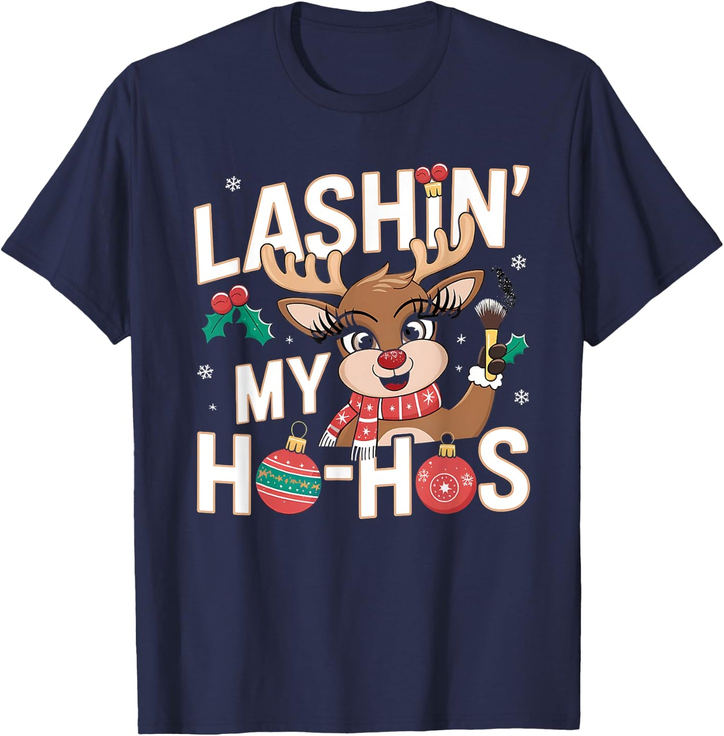 Xmas Cosmetics Lash Artist Lash Tech Girls T-Shirt - T-Shirt | Navy