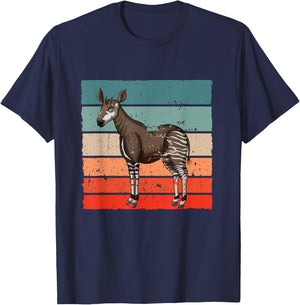 Okapi Lover Retro Okapi Girl Okapi Boy Okapis T-Shirt - T-Shirt | Navy