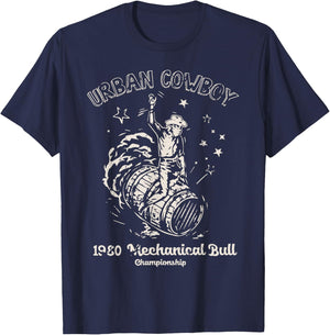 Urban Cowboy 1980's Mechanical Bull T-Shirt - T-Shirt | Navy
