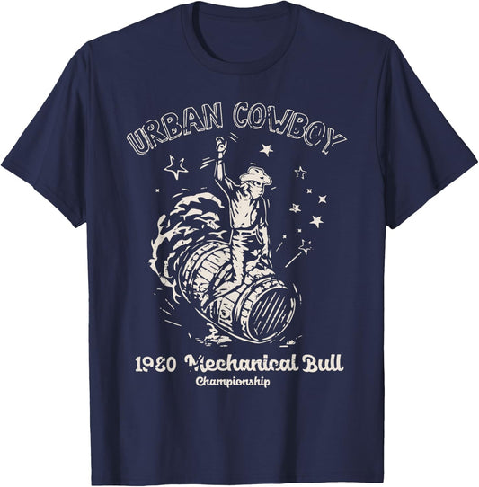 Urban Cowboy 1980's Mechanical Bull T-Shirt - T-Shirt | Navy