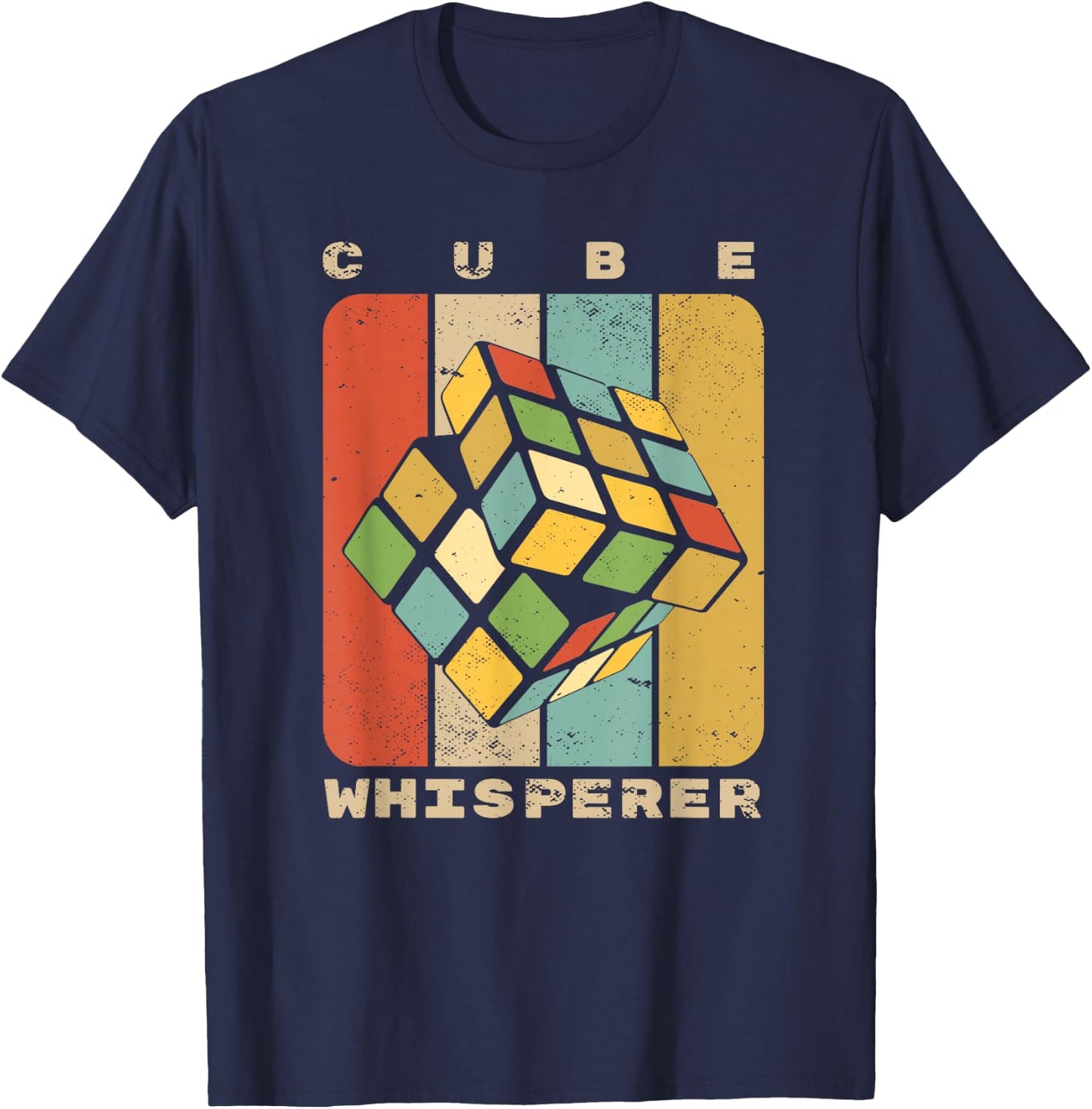 Puzzle Cube Whisperer Vintage Speed Cubing Youth Math T-Shirt - T-Shirt | Navy