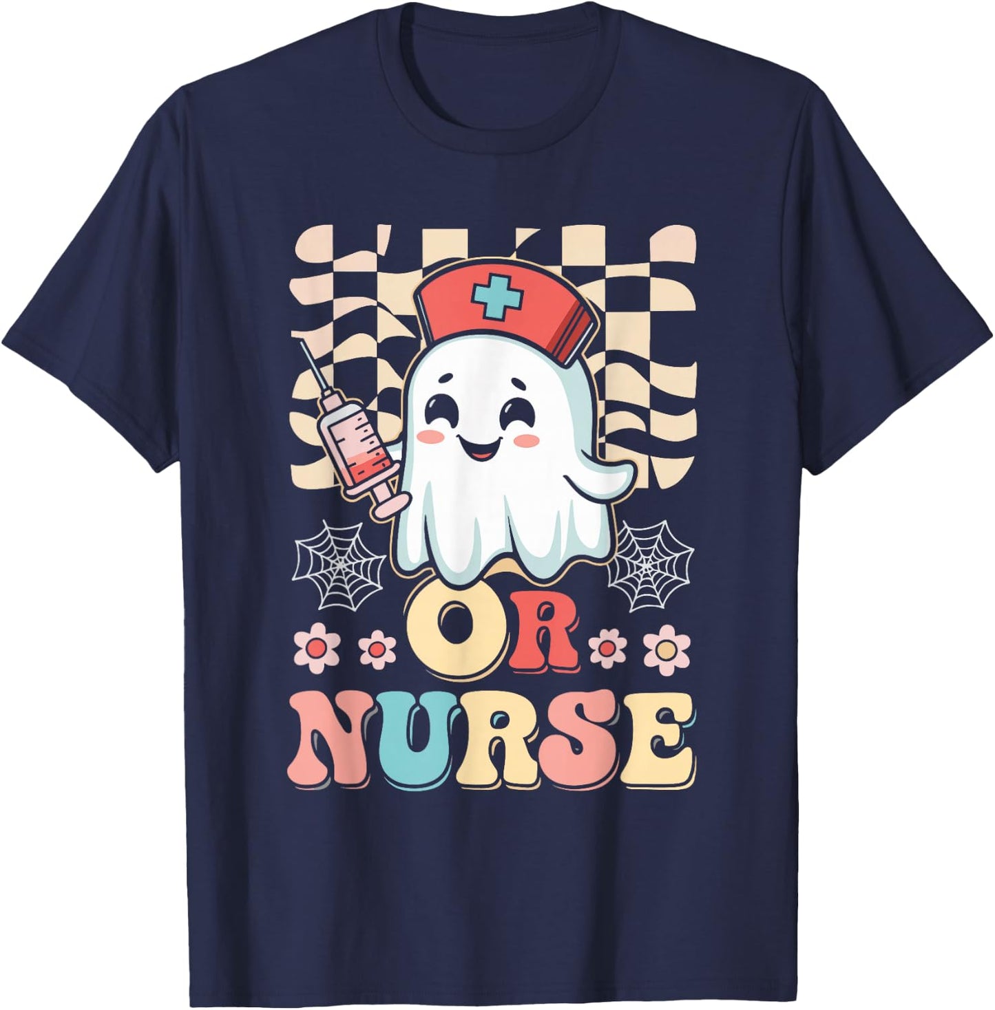 OR Nurse Ghost Halloween T-Shirt - T-Shirt | Navy