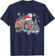 Santa Truck Lights Christmas Driving Xmas Boys Kids Toddler T-Shirt - T-Shirt | Navy