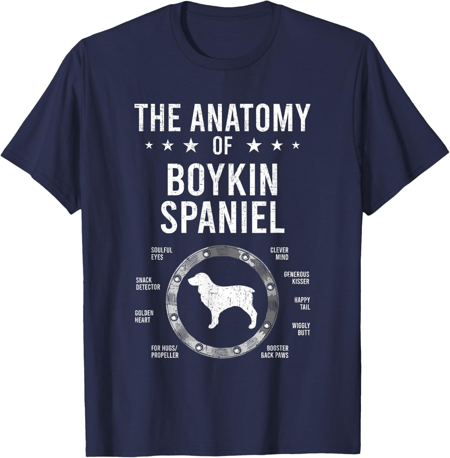Anatomy of Boykin Spaniel Dog Lover T-Shirt - T-Shirt | Navy