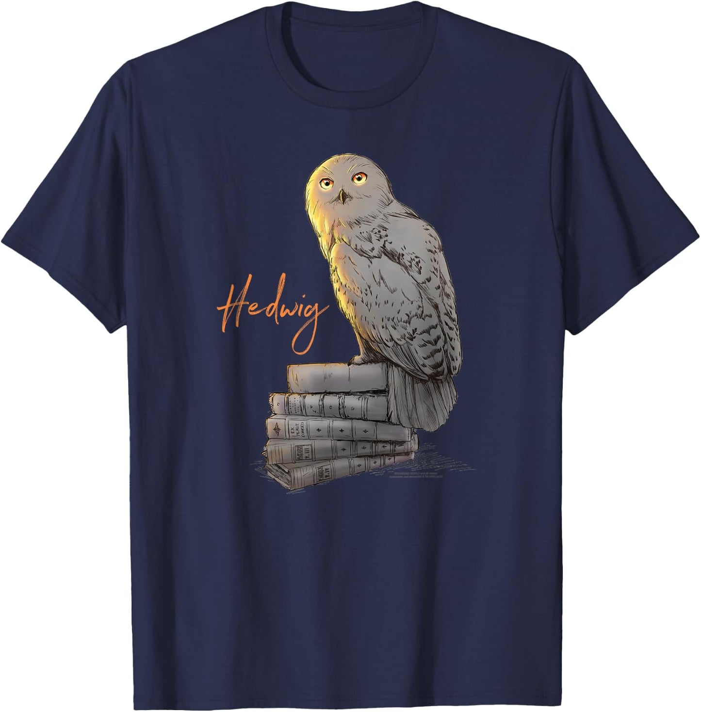 Harry Potter Hedwig Books Painted , black T-Shirt - T-Shirt | Navy