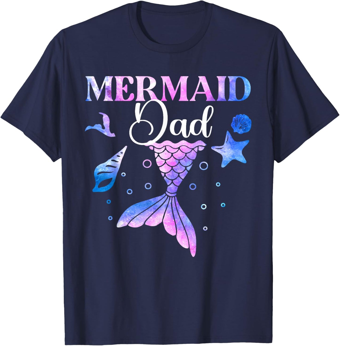 Cool Mermaid Dad Birthday Party Mermazing T-Shirt - T-Shirt | Navy