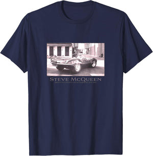 Steve McQueen_002_Back Printed , Black, S T-Shirt - T-Shirt | Navy