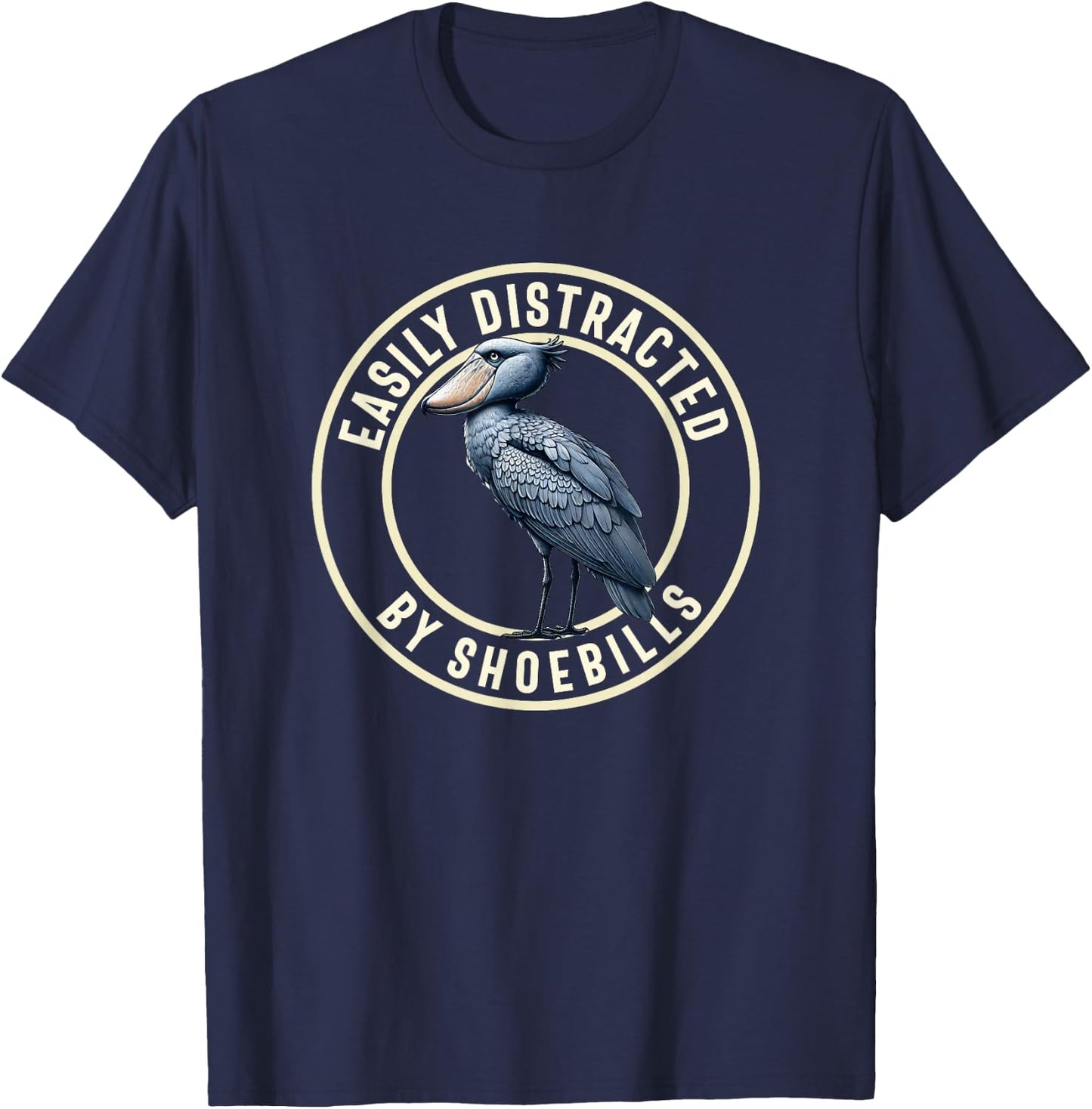 Shoebill Stork Bird Shoe-billed Stork Women Men Whaleheads T-Shirt - T-Shirt | Navy