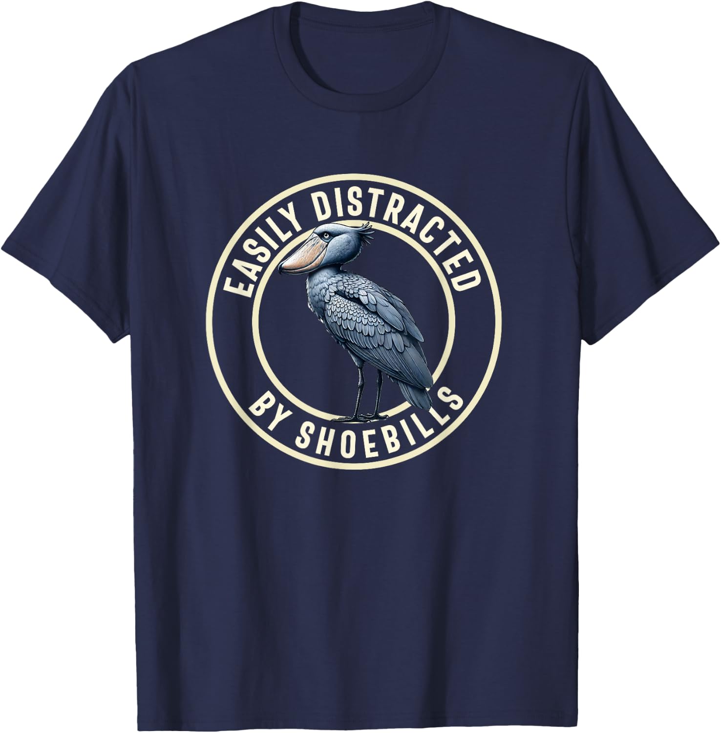 Shoebill Stork Bird Shoe-billed Stork Women Men Whaleheads T-Shirt - T-Shirt | Navy