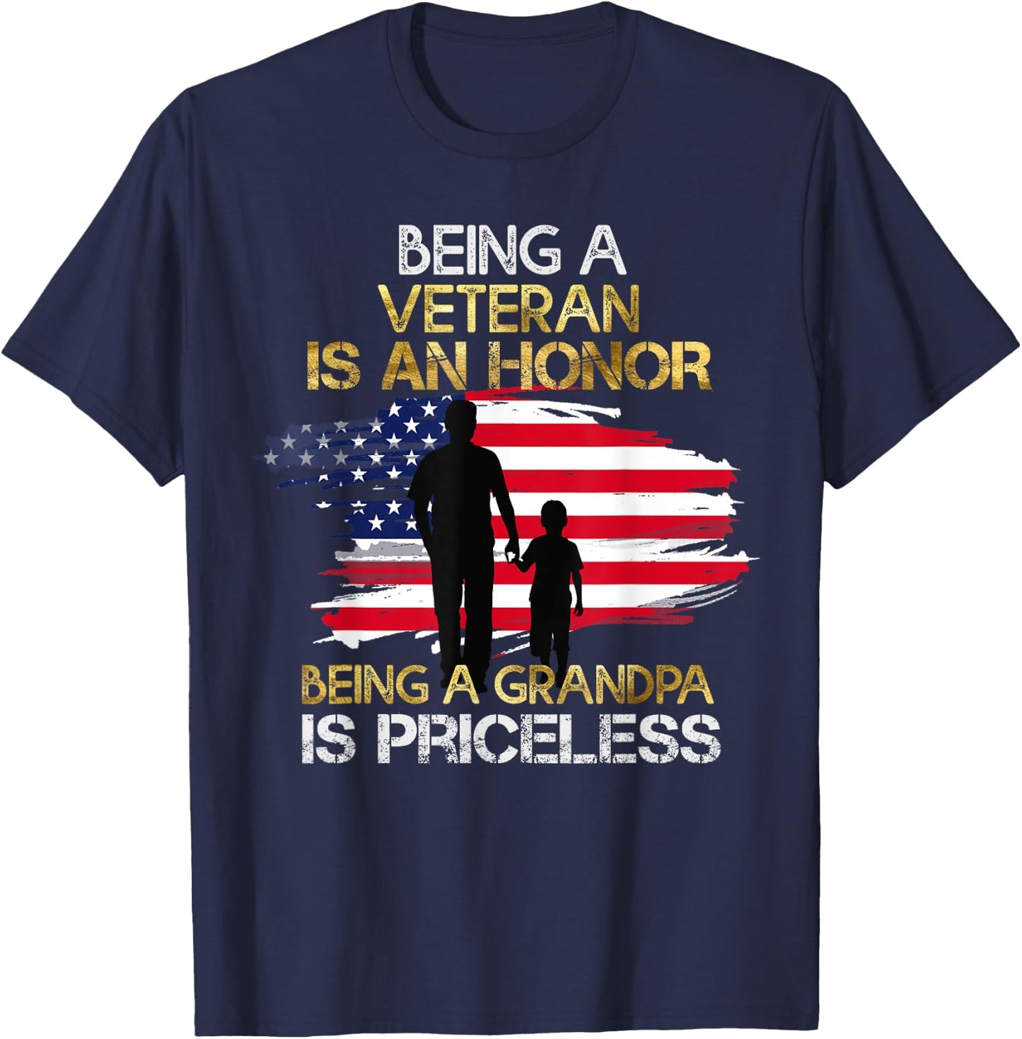 Gift Veteran Grandpa T-Shirt - T-Shirt | Navy