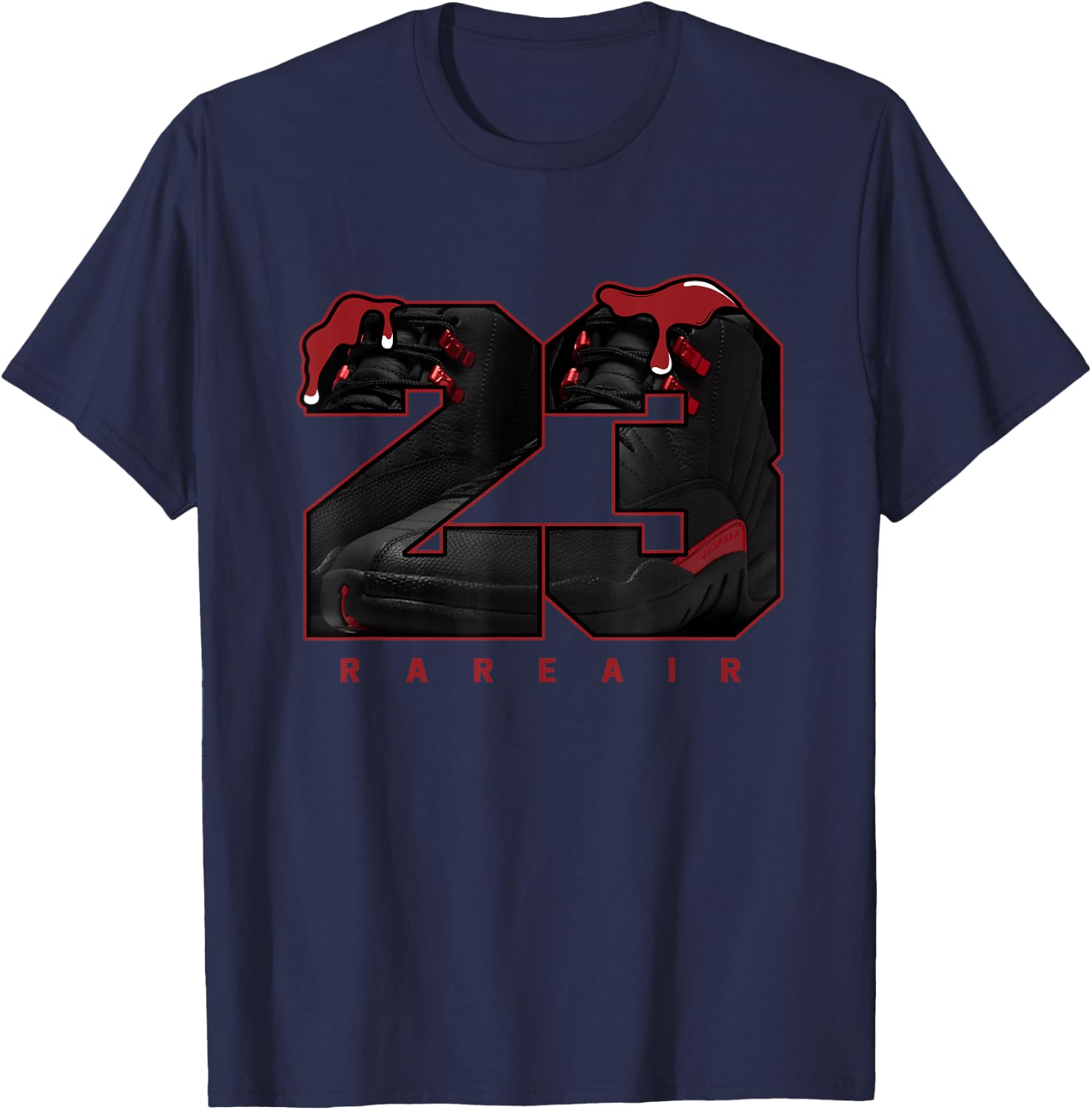 Bloodline 12s Outfit Number 23 Drip Street T-Shirt - T-Shirt | Navy