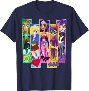 DC Comics Super Hero Girls Character Panels T-Shirt - T-Shirt | Navy