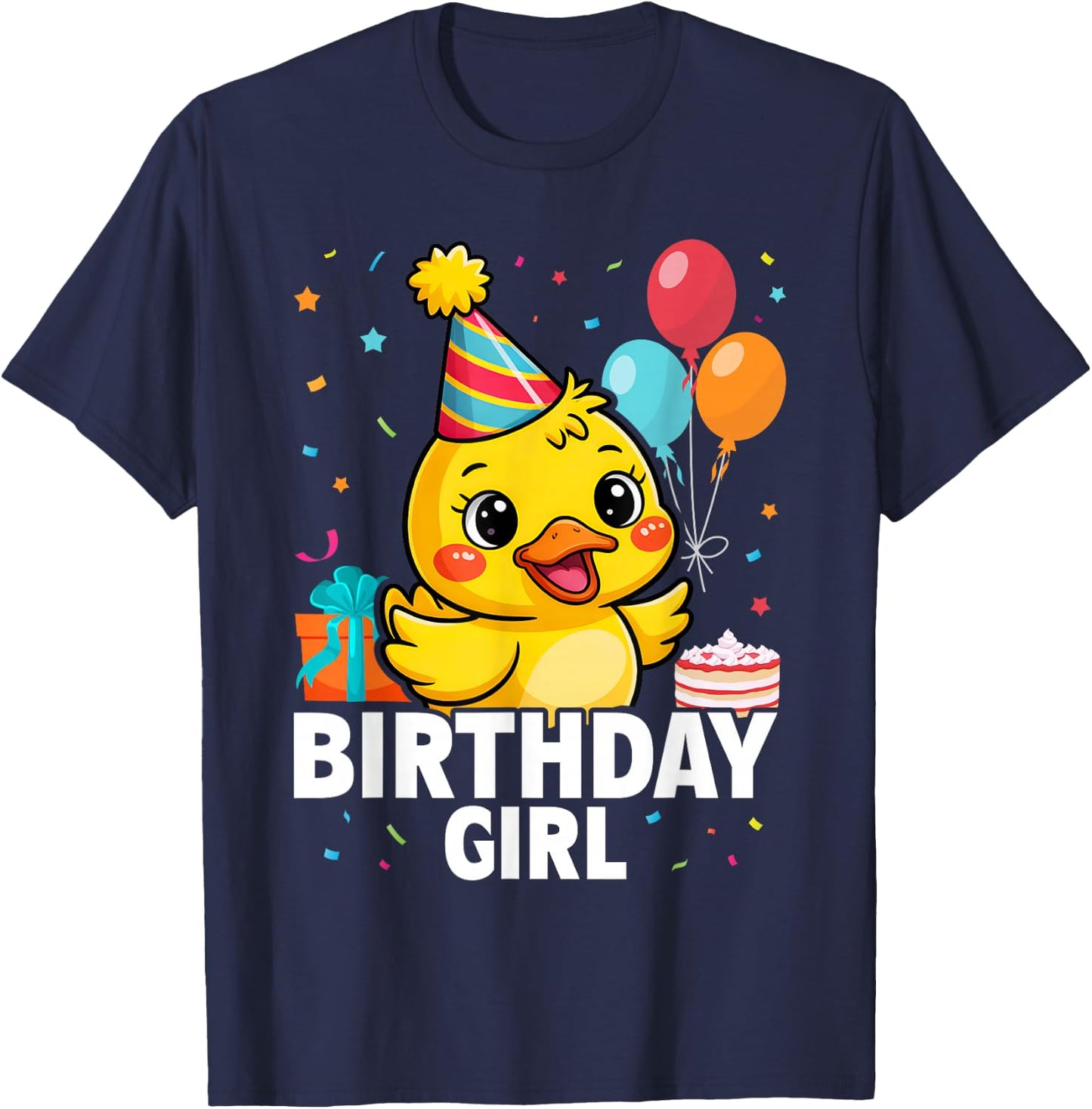 Duck Lover Birthday Girl Rubber Duck T-Shirt - T-Shirt | Navy