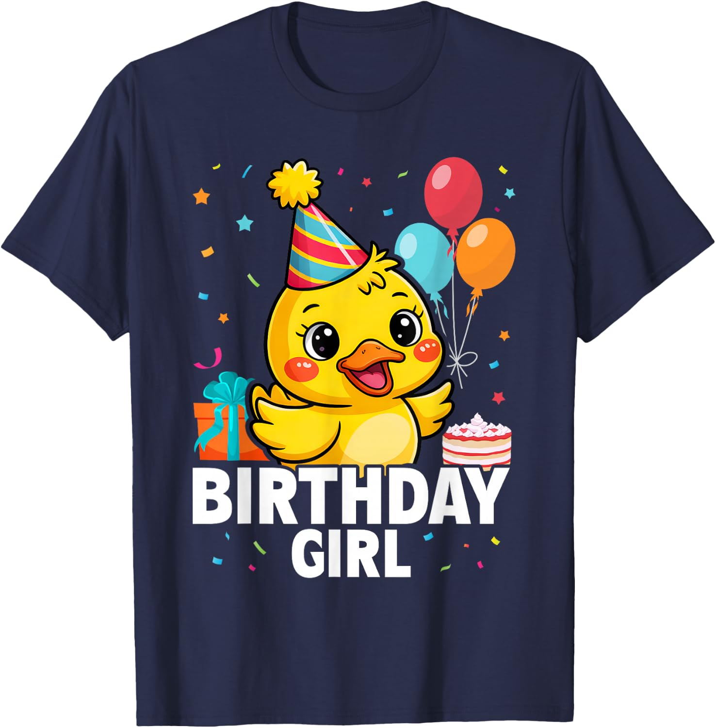 Duck Lover Birthday Girl Rubber Duck T-Shirt - T-Shirt | Navy