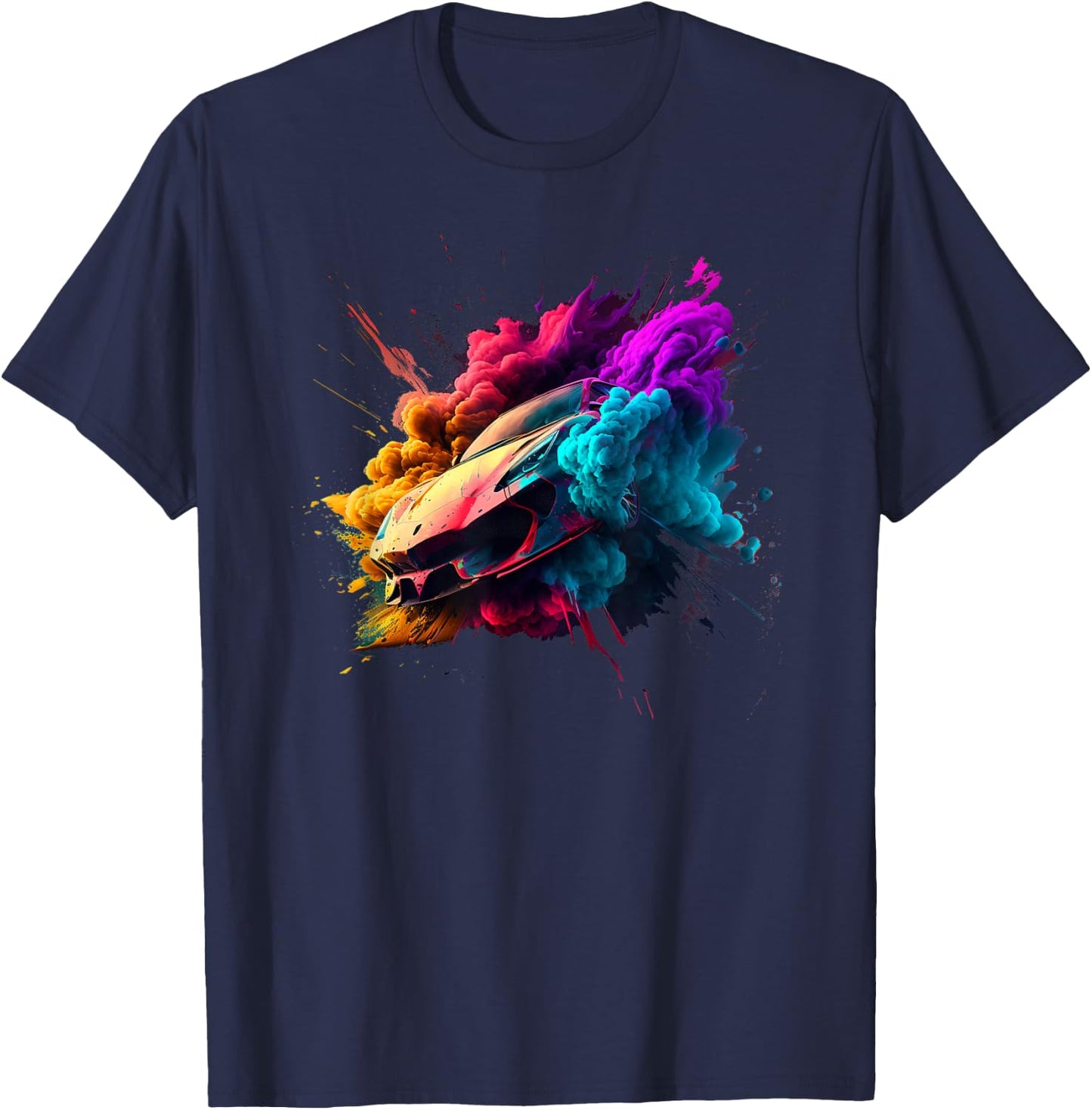 Bunter Sportwagen - Rennauto T-Shirt - T-Shirt | Navy