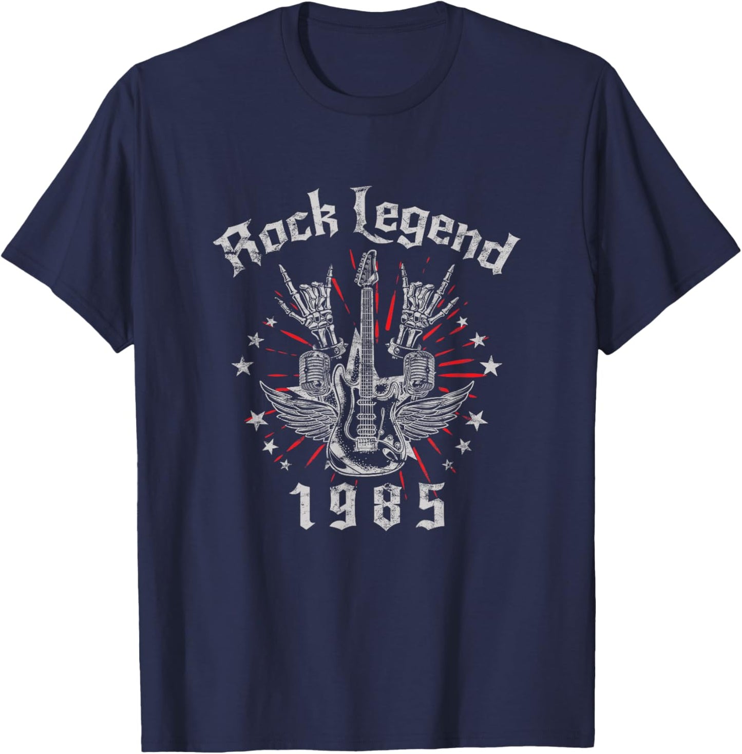Rock Legend Guitar 1985 Vintage Retro Rock Men Women T-Shirt - T-Shirt | Navy