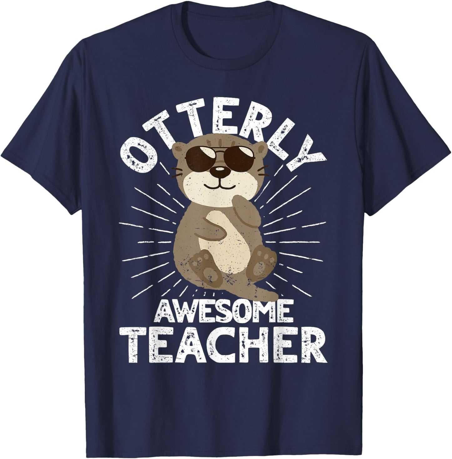 Funny Teacher Otterly Awesome Teacher Otter Teaching T-Shirt - T-Shirt | Navy
